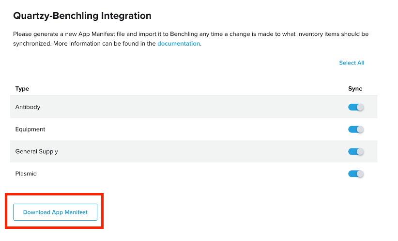 Benchling Integration Setup Guide – Quartzy Support