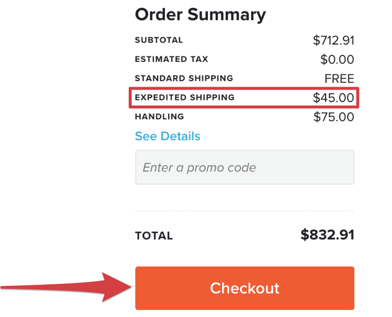 Expedited shipping vs. Standard shipping